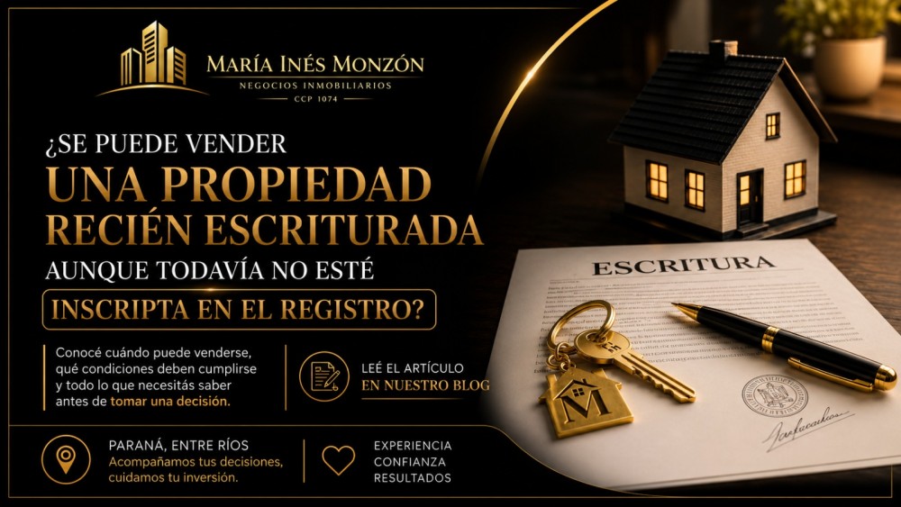 Se puede vender una propiedad recién escriturada aunque aún no esté inscripta en el registro?